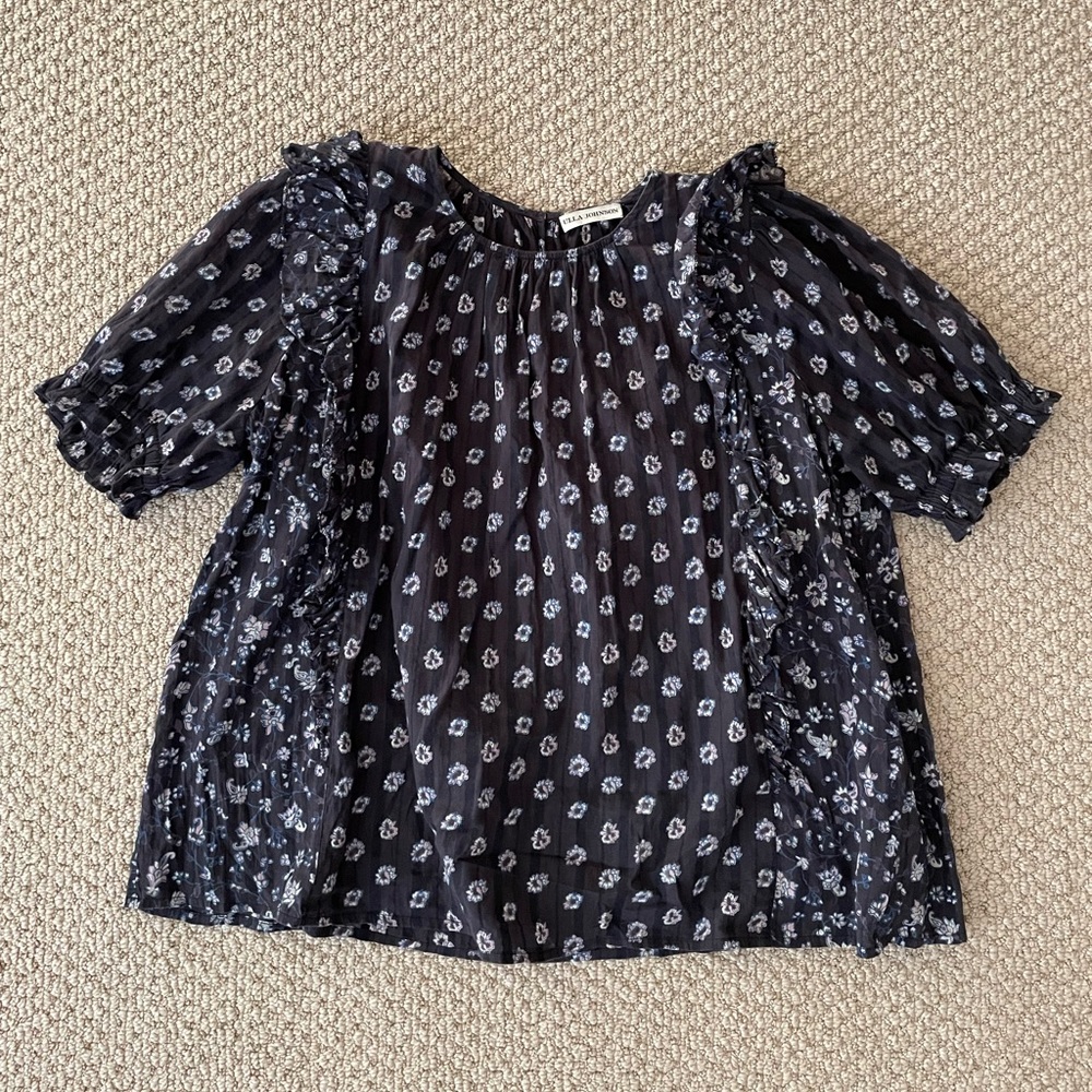 Ulla Johnson floral blouse ruffles size 8